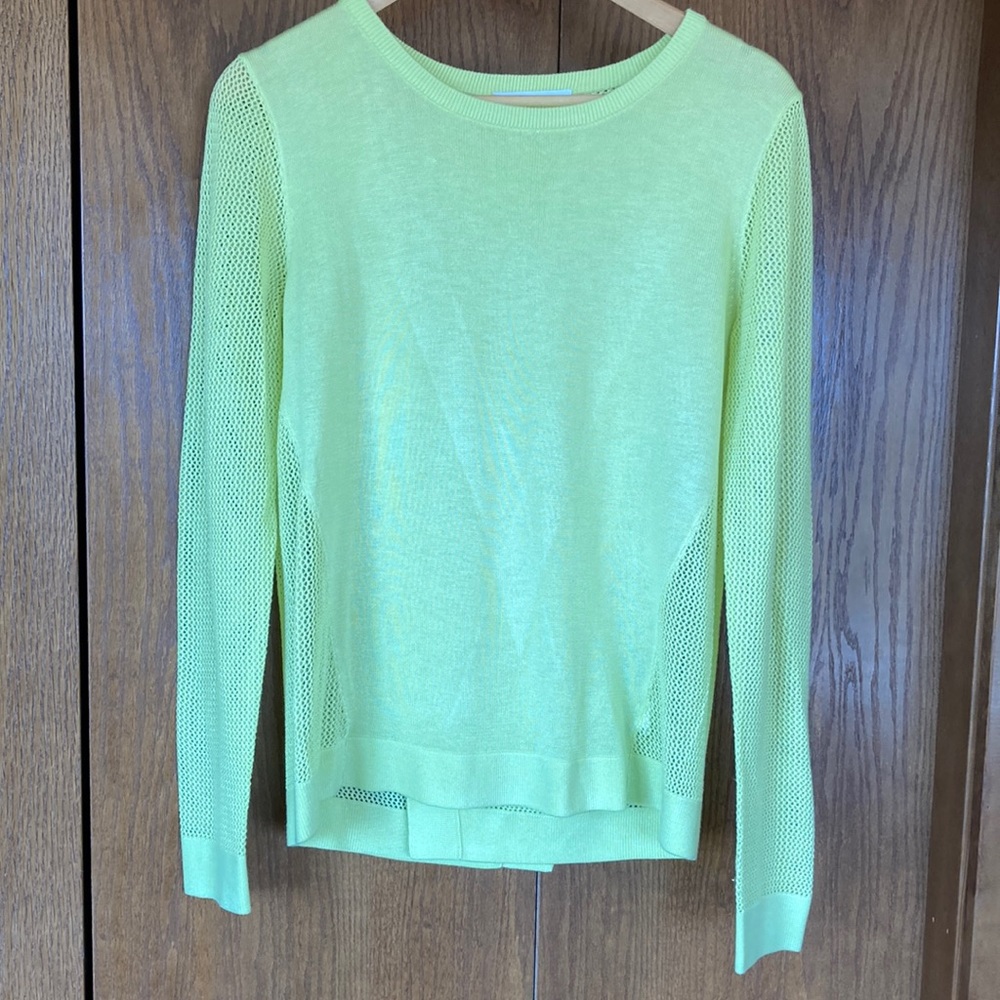 CAbi Pullover Open Knit Overlap Back Sweater Size M